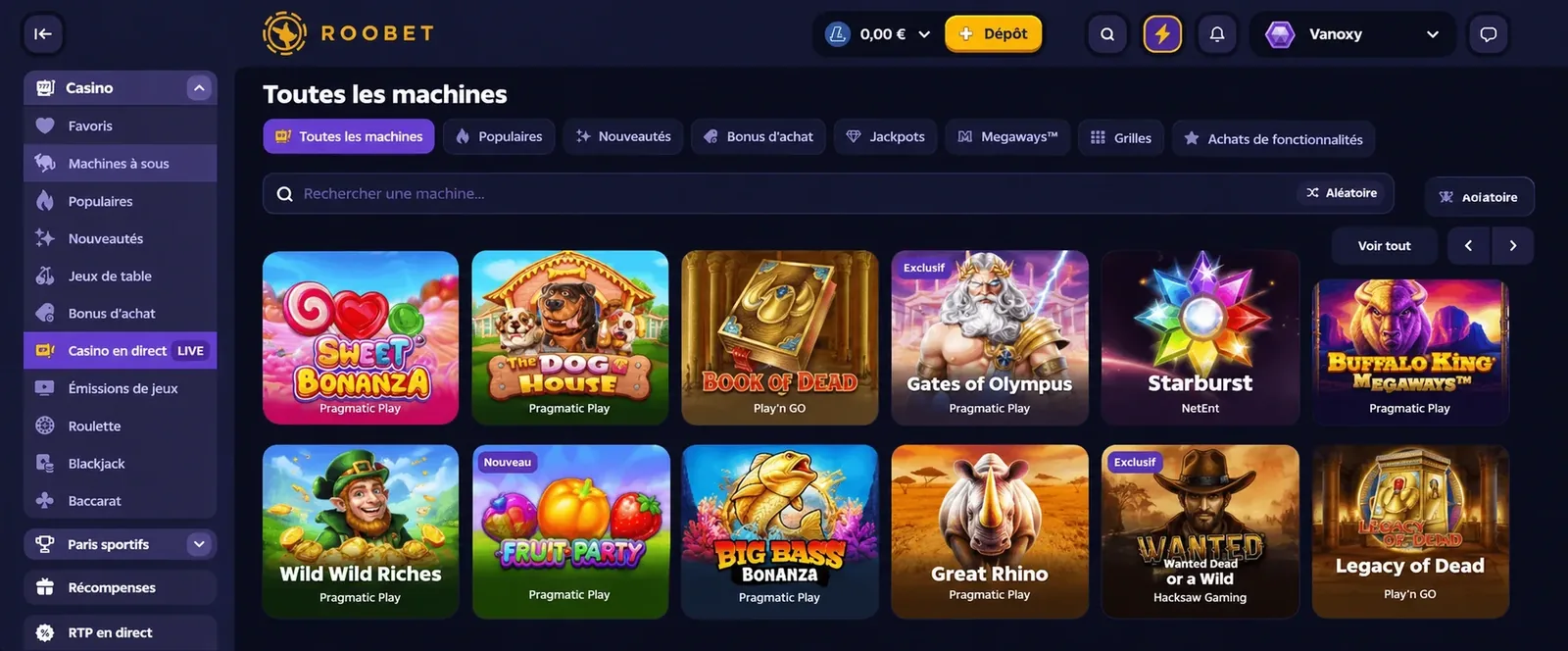Roobet live games